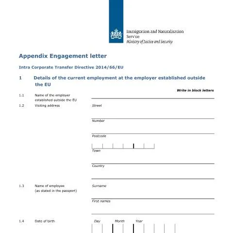 Documentvoorvertoning: Intra-Company Transfer Appendix volgens Richtlijn 2014/66/EU — Werk (CERFA n°7626)