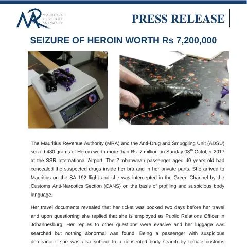 Document preview: Analyzing the Legal Framework of Heroin Seizure in Mauritius — Government & admin (SeizureofHeroin)