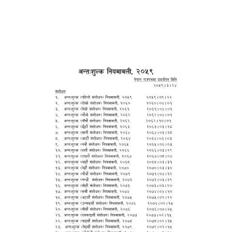 Document preview: नेपालको अन्तःशुल्क नियमावली र यसको महत्त्व — कर र कराधान (CERFA n°अन्त:शुल्क नियमावली, २०५९ (छब्बिसौँ संशोधन २०८१))