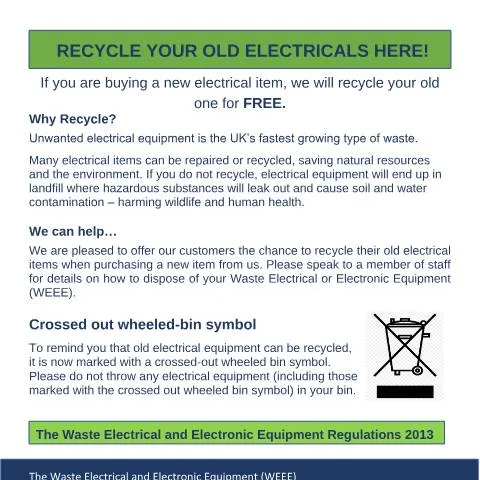 Document preview: Understanding WEEE Regulations for Electrical Distributors in the UK — Consumer rights