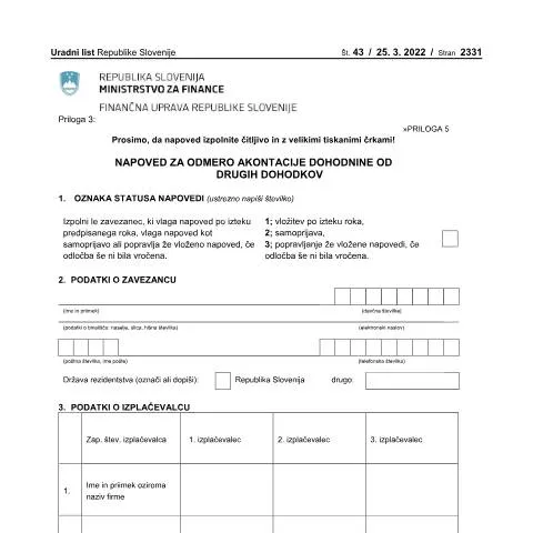 Document preview: Prvi koraki za vložitev napovedi Doh-Dru — Davki & obdavčitev (CERFA n°Doh-Dru)