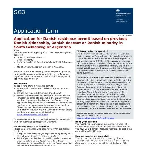 Document preview: Navigering i SG3-ansøgningsprocessen for opholdstilladelse — Immigration & visa (CERFA n°SG3)
