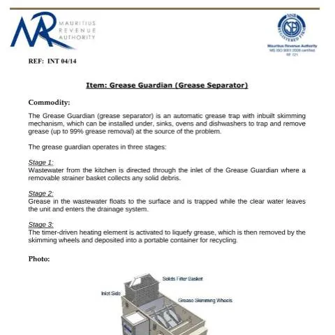 Document preview: The Critical Role of Grease Separator Classification in Waste — Government & admin (GreaseSeparator)