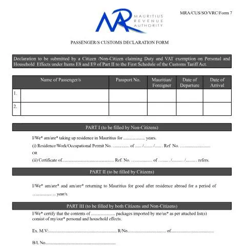 Document preview: Essential Guide to the Passengers Customs Declaration Form — Customs & trade (CERFA n°PassengersCustomsDeclarationForm)