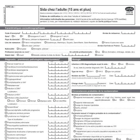 Aperçu du document Surveillance épidémiologique du Sida : obligations des médecins — Santé (CERFA n°12220*05)
