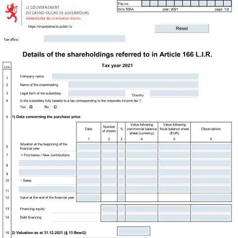 Aperçu du document Comprendre l'Annexe 506 A pour les entreprises luxembourgeoises — Démarches administratives (CERFA n°506 A)