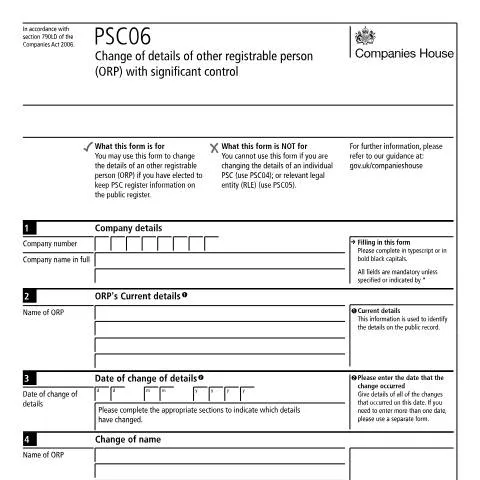 Document preview: Understanding PSC06: Changes to Other Registrable Persons in UK — Government & admin