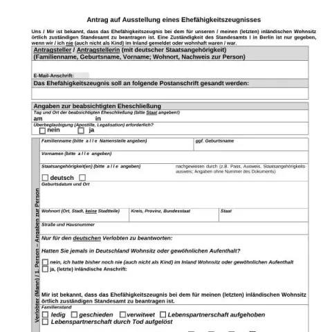 Dokumentvorschau: Ehefähigkeitszeugnis in Deutschland beantragen — Personenstand & Ausweis (ehefaehigkeitszeugnis)