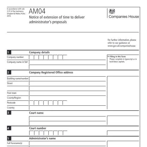 Document preview: Understanding the AM04 Document for Administrators — Legal & justice