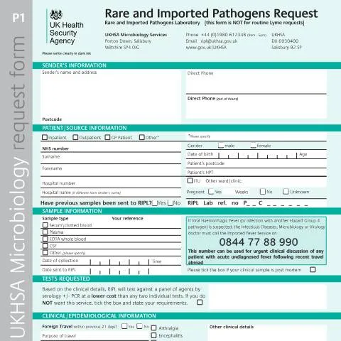Document preview: How to Submit Samples to RIPL for Rare Pathogen Detection — Health