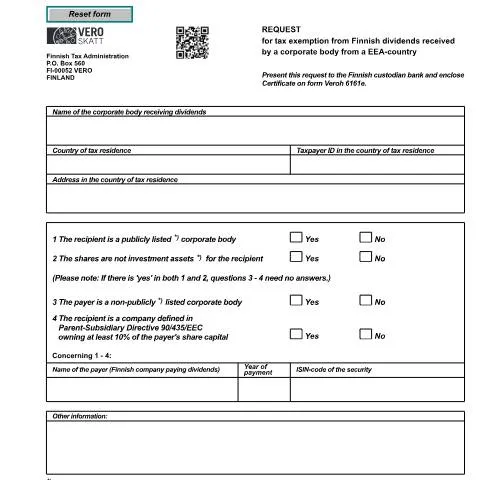 Document preview: Ymmärrä suomalaisen osingon verovapauden prosessi (6162e) — Hallinnolliset asiat (CERFA n°Vero 6162e)