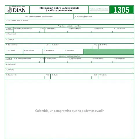 Vista previa del documento Guía sobre el Documento F1305-2008 en el Sacrificio Animal — Trámites administrativos (CERFA n°F1305-2008)