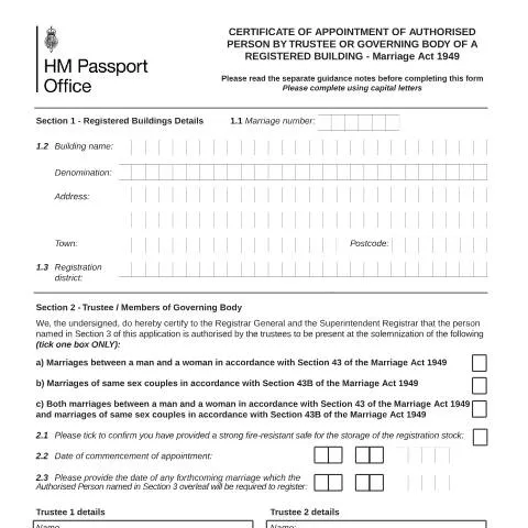Document preview: Certificate of Appointment of Authorised Person for Religious — Civil status & identity