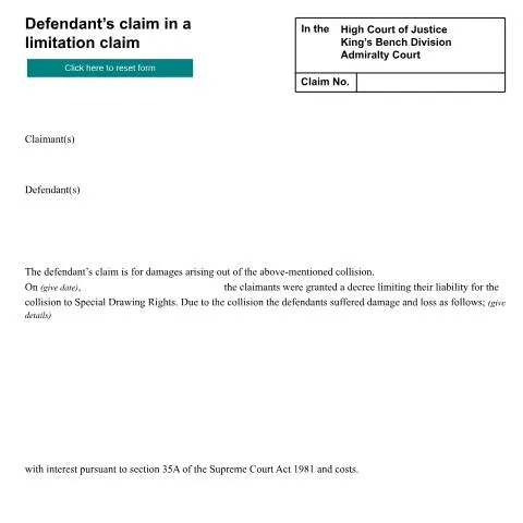 Document preview: Navigating the ADM20 Form in Limitation Claims — Government & admin