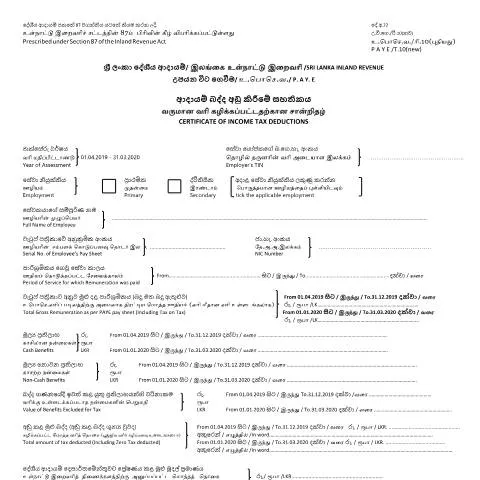 Document preview: Understanding the Importance of the P.A.Y.E./T.10 (new) Certificate — Taxes (CERFA n°PAYE_T10_New_1920)
