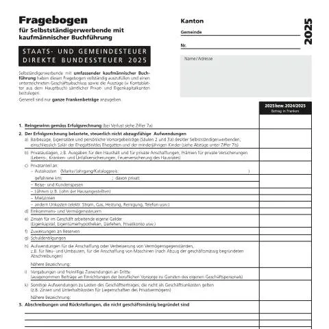 Dokumentvorschau: Fragebogen für Selbstständigerwerbende mit kaufmännischer Buchhaltung — Steuern (15)