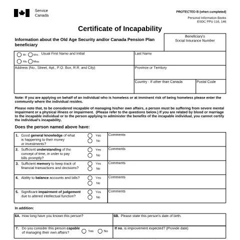 Document preview: Understanding the Certificate of Incapability-OAS/CPP (ISP3505OAS) — Health (CERFA n°ISP3505OAS)
