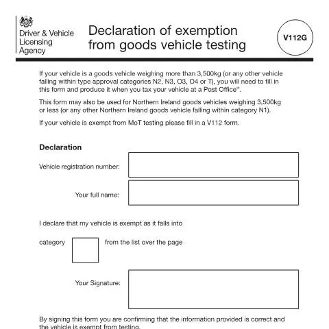 Document preview: Understanding Heavy Goods Vehicle Annual Testing Exemptions — Vehicle & driving