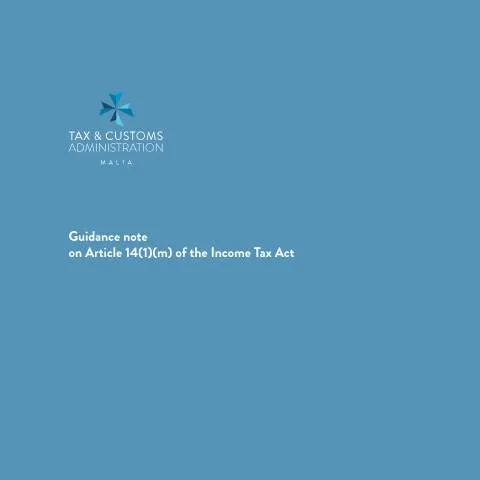 Document preview: Understanding Article 14(1)(m) of the Income Tax Act — Taxes (CERFA n°guidance-note-on-article-14(1)(m)-of-the-income-tax-act)