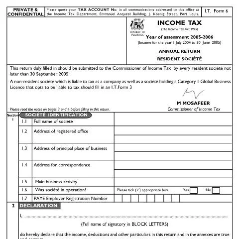 Document preview: Key Insights on the 2005/2006 Annual Return for Resident Societies — Government & admin (soc0506)