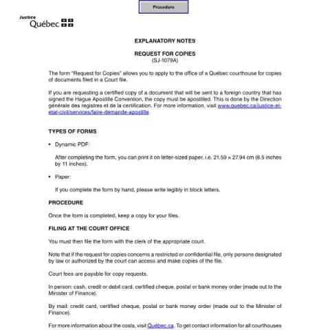 Document preview: How to Request Copies of Court Documents in Québec — Legal & justice (SJ-1079A)
