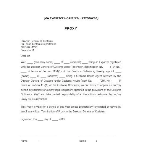 Document preview: Unlocking the Benefits of the Exporters Proxy Document in Sri Lanka — Government & admin