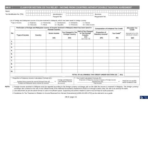 Document preview: Langkah-langkah Pengisian Borang HK-9 untuk Individu — Proses pentadbiran