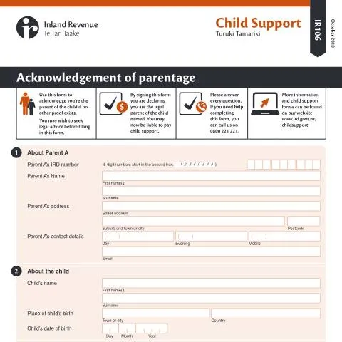 Document preview: Understanding the Importance of the Acknowledgement of Parentage Form — Government & admin (CERFA n°IR106)