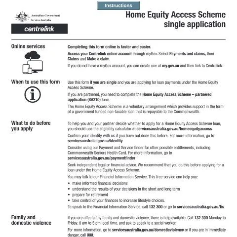 Document preview: Comprehensive Guide to the Home Equity Access Scheme SA496 — Benefits & social aid (CERFA n°SA496)
