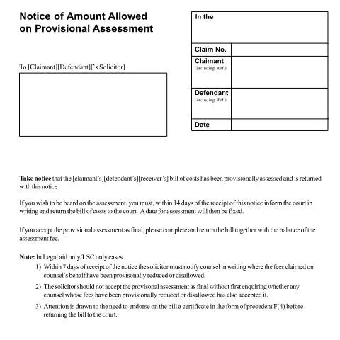 Document preview: Understanding Form N253 in Legal Cost Disputes — Government & admin