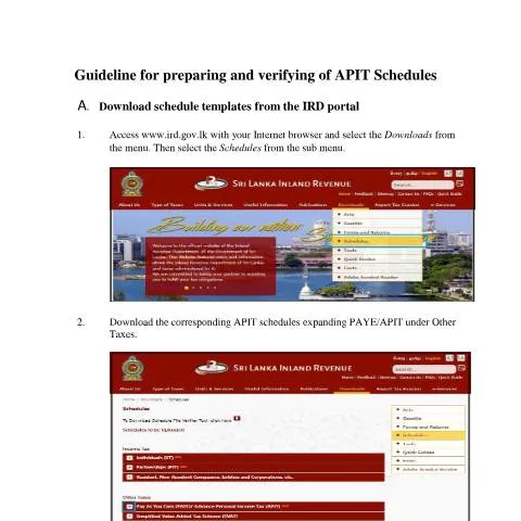 Document preview: Understanding APIT Schedules for PAYE Compliance — Taxes