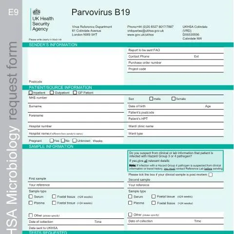 Document preview: Understanding the Parvovirus B19 Referral Form for Health — Health