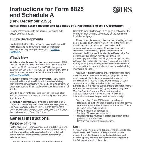 Document preview: Mastering IRS Form 8825 Instructions for Real Estate — Taxes (CERFA n°INST-8825)