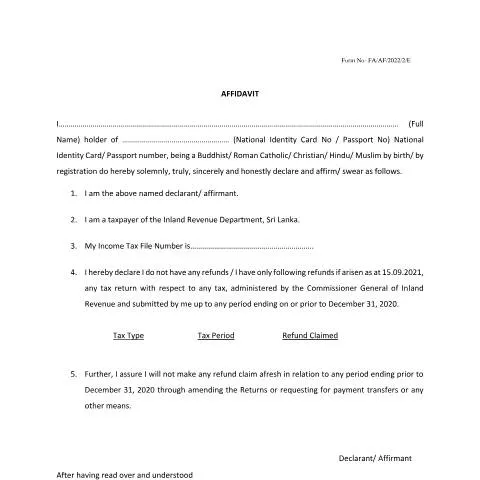 Document preview: Understanding the Affidavit , Individual for Tax Write-Offs — Taxes