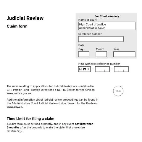 Document preview: Applying for a Judicial Review with Form N461 in the UK — Legal & justice