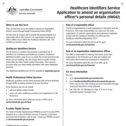Document preview: Amend Personal Details with the HW042 Form — Health (CERFA n°HW042)