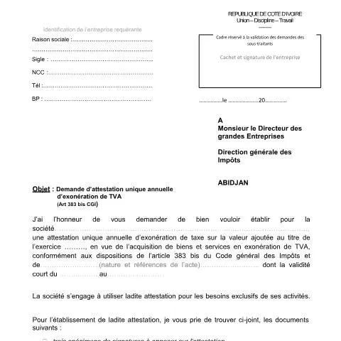 Aperçu du document Pourquoi demander l'attestation d'exonération de TVA ? — Impôts & fiscalité