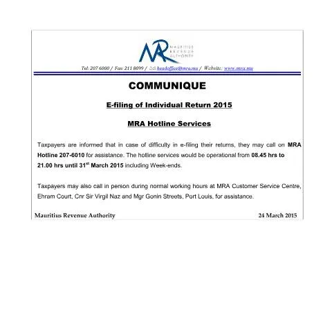 Document preview: Essential Hotline Service for E-Filing Assistance — Government & admin (Hotline240315)