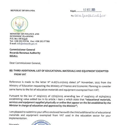Document preview: Understanding the 3rd Approved Education List in Rwanda — Education & training (CERFA n°3RD_APPROVED_EDUCATION_LIST-1)