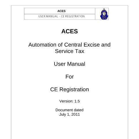 Document preview: Mastering the ACES User Manual for CE Registration — Government & admin (CERFA n°ACES-User_Manual_CE_Registration_Draft-V1.5)