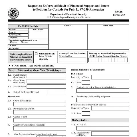 Document preview: The Importance of USCIS Form I-363 in Immigration — Immigration & visas (CERFA n°I-363)