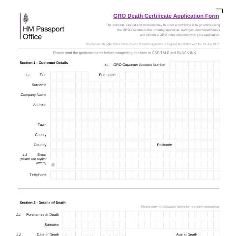Document preview: How to Apply for Official Death Certificates in England and Wales — Government & admin
