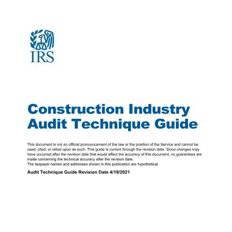 Document preview: Mastering IRS Publication 5522 for Construction Stakeholders — Taxes (CERFA n°PUB-5522)