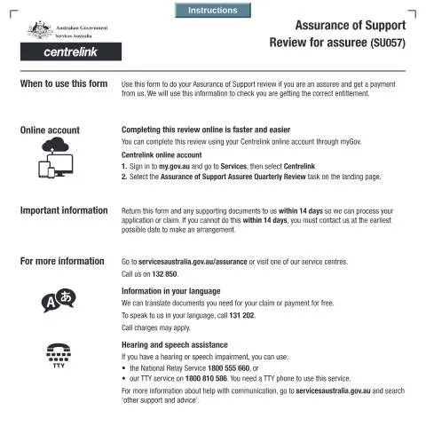 Document preview: Navigating the Assurance of Support Process in Australia — Benefits & social aid (CERFA n°SU057)
