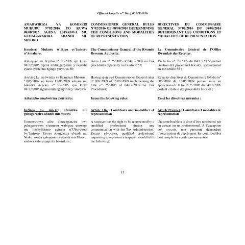 Document preview: Understanding the CG Rules of August 8, 2016 in Rwanda — Taxes (CERFA n°CG_Rules_of_08_August_2016)