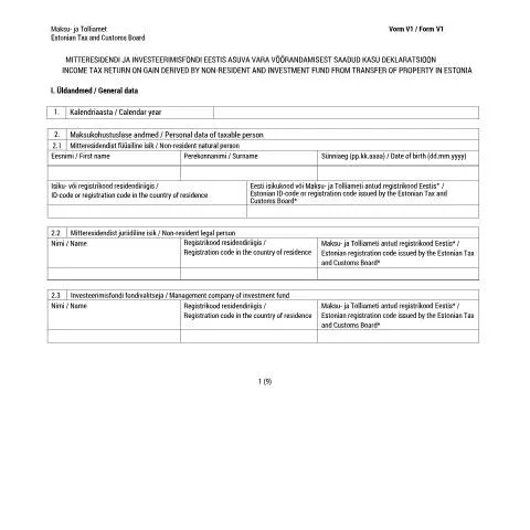 Document preview: Miks on Vorm V1 Eesti maksusüsteemis hädavajalik? — Maksud ja maksustamine (CERFA n°VORM V1)
