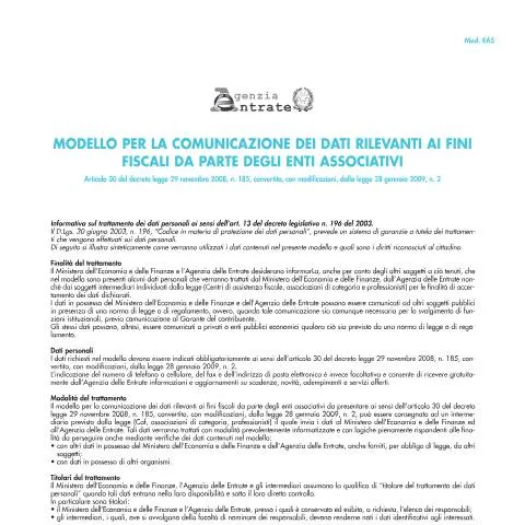 Anteprima documento Guida alle comunicazioni da enti associativi in Italia — Pratiche amministrative