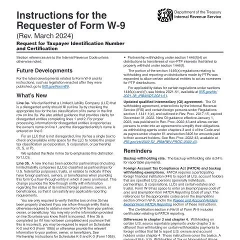 Document preview: Understanding IRS Instructions for Form W-9 — Taxes (CERFA n°INST-W9)