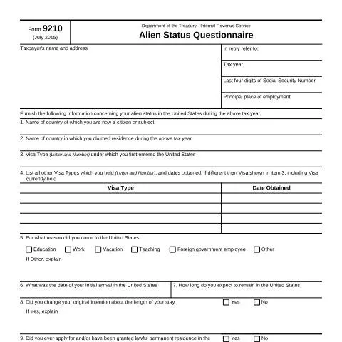 Document preview: A Comprehensive Guide to IRS Form 9210 — Taxes (CERFA n°9210)