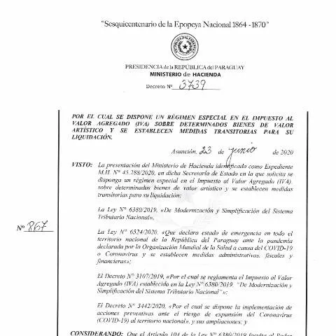Vista previa del documento Regulación especial del IVA para bienes artísticos en Paraguay — Impuestos